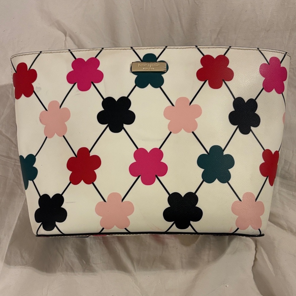 Kate Spade  Juno Grant Street Flower Multicolor Vinyl Satchel Purse